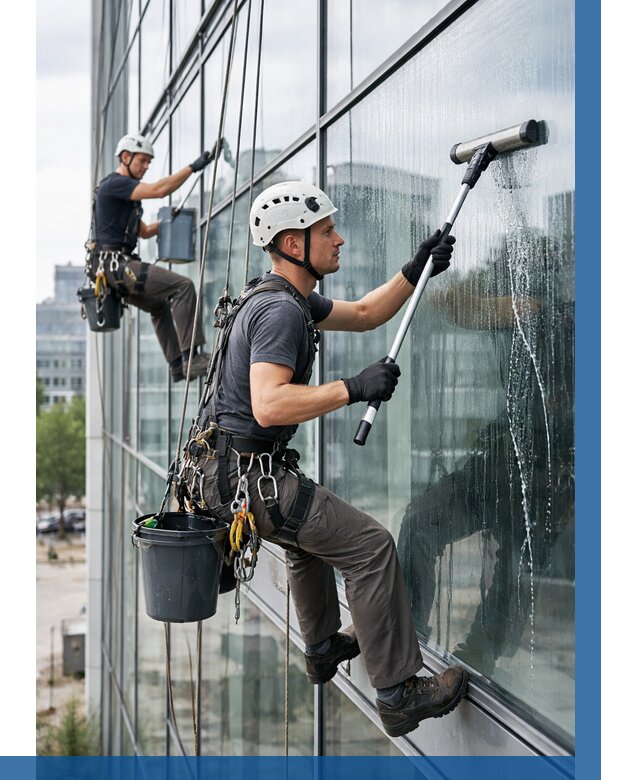 Мойка витражей альпинистами в Грозном от 718 р. под ключ|ВЫСОТНИК-Грз