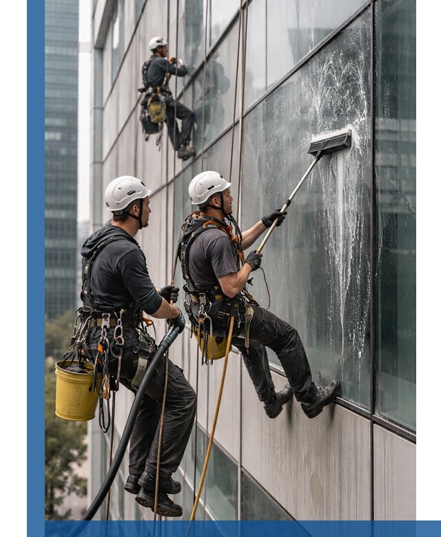 Профессиональная высотная мойка фасадов зданий в Грозном