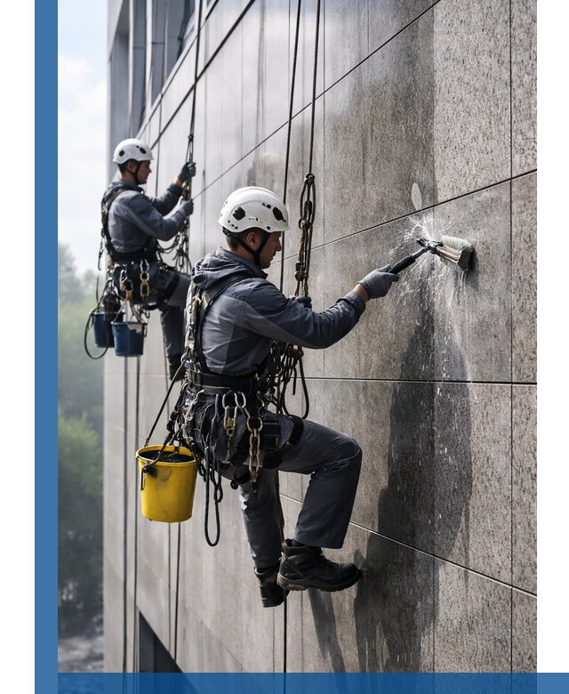 Профессиональная мойка фасада из керамогранита в Грозном