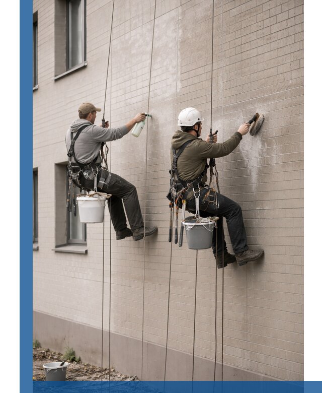 Удаление высолов с фасада зданий в Грозном без повреждений и следов