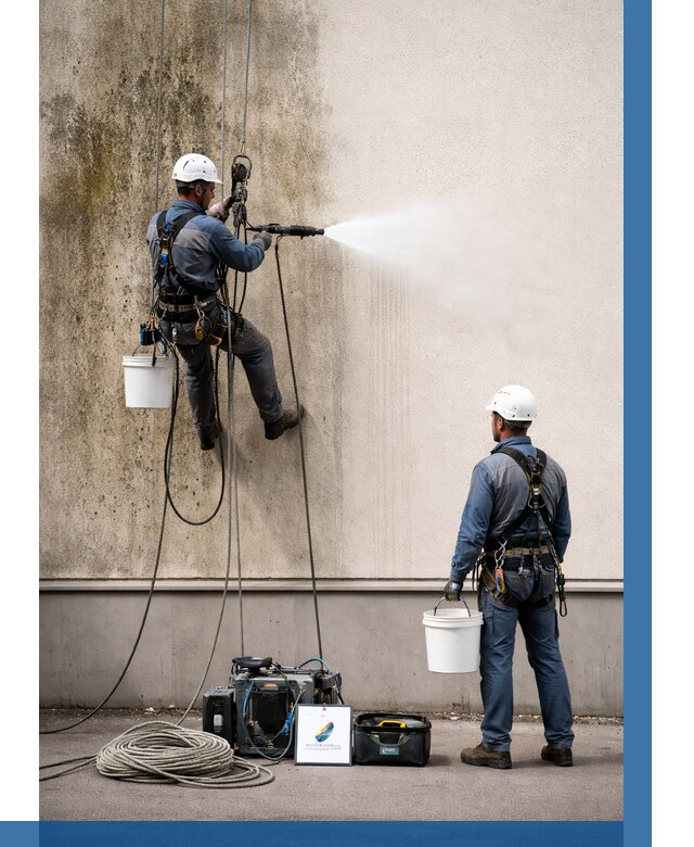 Очистка фасада от плесени в Грозном от 308 р. | ВЫСОТНИК-Грз