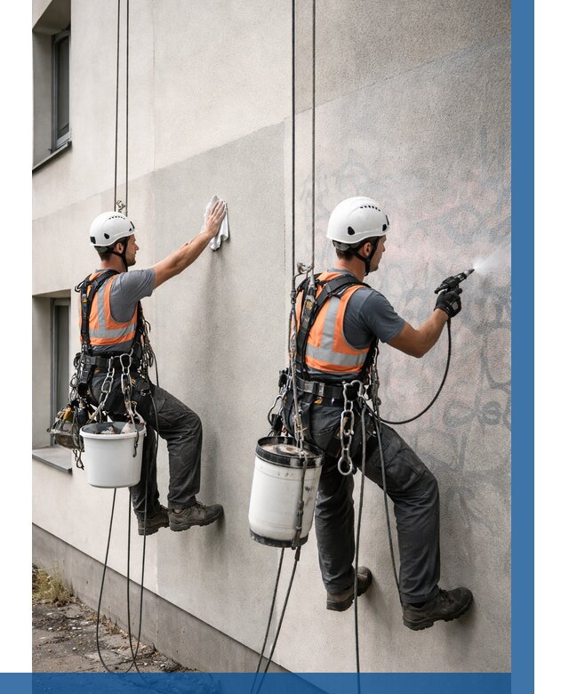 Антиграффити покрытие фасада в Грозном от 616 р. | ВЫСОТНИК-Грз