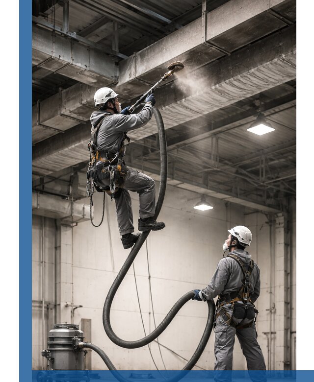 Обеспыливание потолочных конструкций в Грозном промышленным альпинизмом