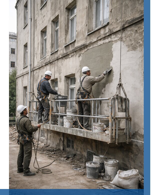 Капитальный ремонт фасада в Грозном от 4310 р. | ВЫСОТНИК-Грз