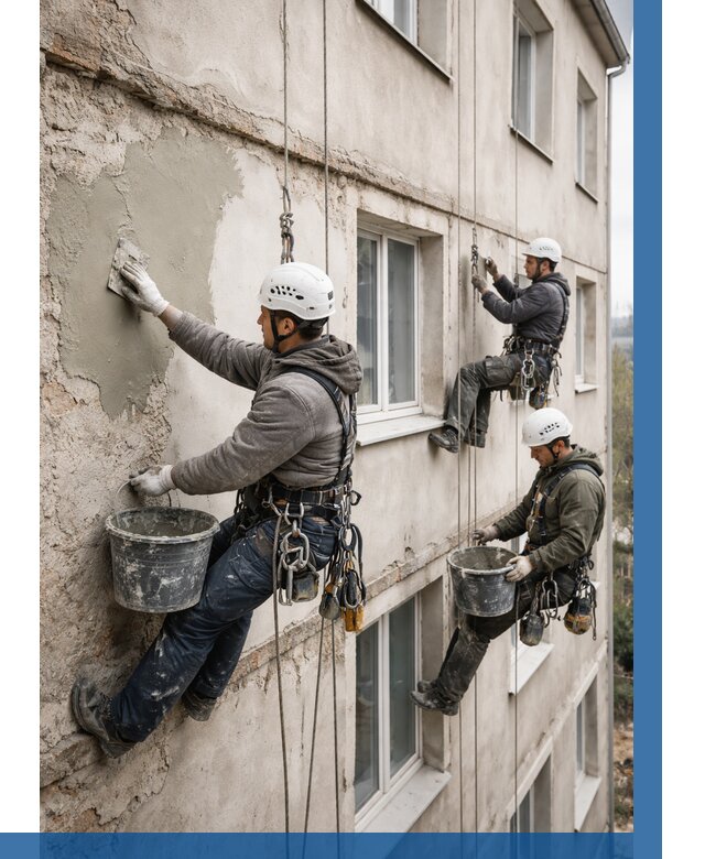 Ремонт штукатурного фасада в Грозном от 770 р. под ключ | ВЫСОТНИК-Грз