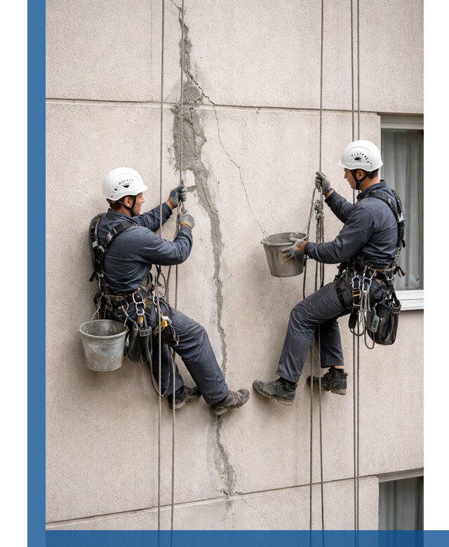 Заделка трещин на фасаде в Грозном с гарантийным ремонтом