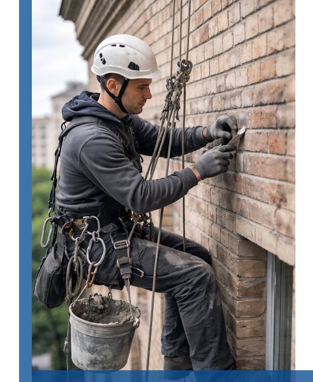 Качественный ремонт кирпичной кладки фасада в Грозном с гарантией