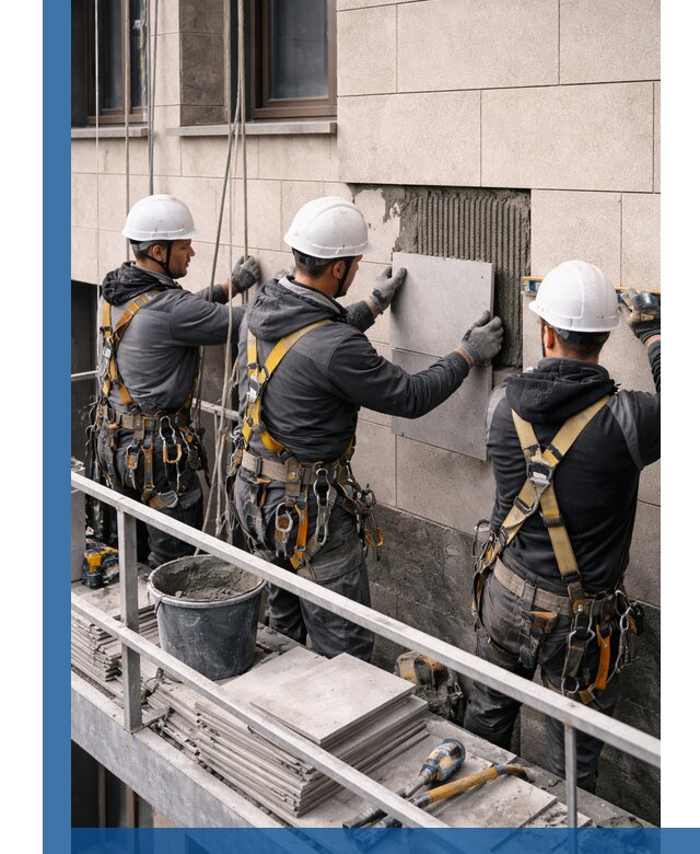 Ремонт облицовки фасада плиткой в Грозном с гарантией