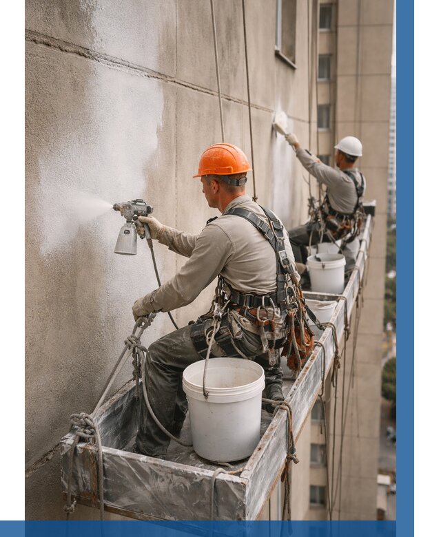 Грунтовка фасада на высоте в Грозном от 123 р. | ВЫСОТНИК-Грз