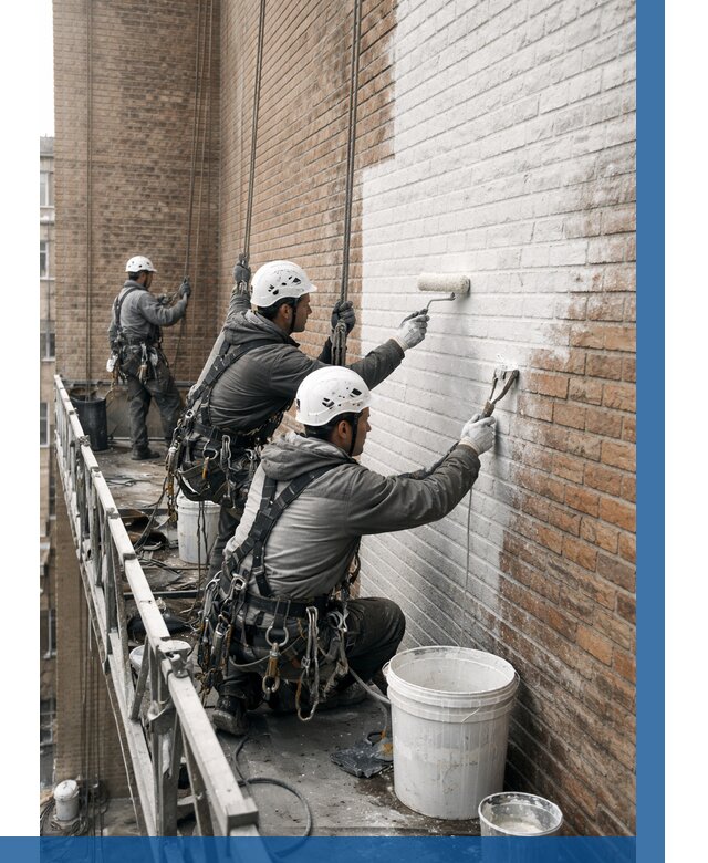 Покраска кирпичного фасада в Грозном от 359 р. | ВЫСОТНИК-Грз