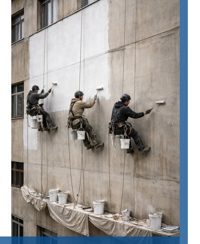 Покраска бетонного фасада в Грозном от 359 р за м2 | ВЫСОТНИК-Грз