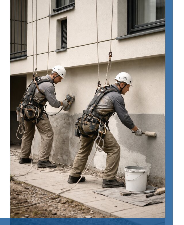 Окраска цоколя здания в Грозном от 462 р. под ключ | ВЫСОТНИК-Грз