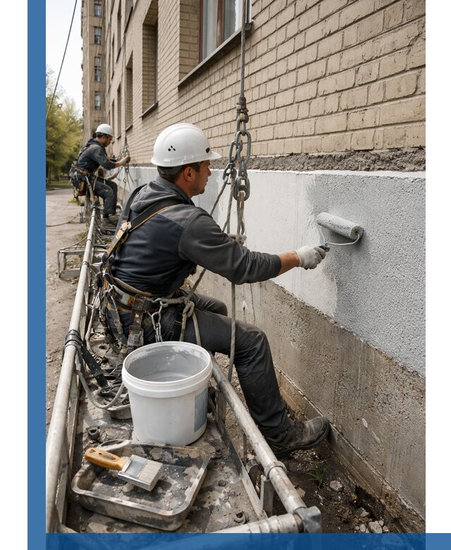 Окраска цоколя здания в Грозном профессионально и надежно