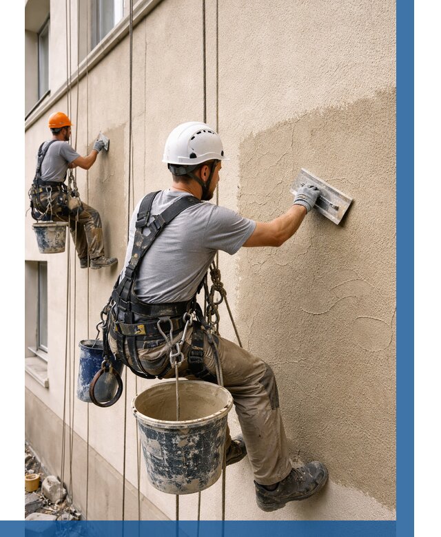 Декоративная штукатурка фасада в Грозном от 1231 р. | ВЫСОТНИК-Грз