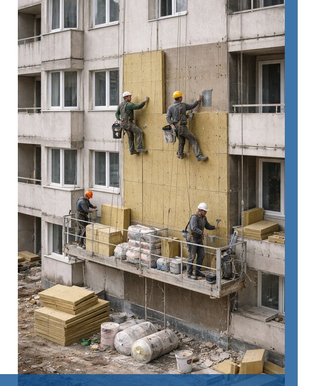 Утепление фасада минватой в Грозном от 1539 р. | ВЫСОТНИК-Грз