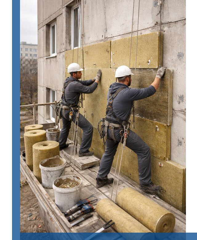 Утепление фасада минватой в Грозном под ключ с гарантией