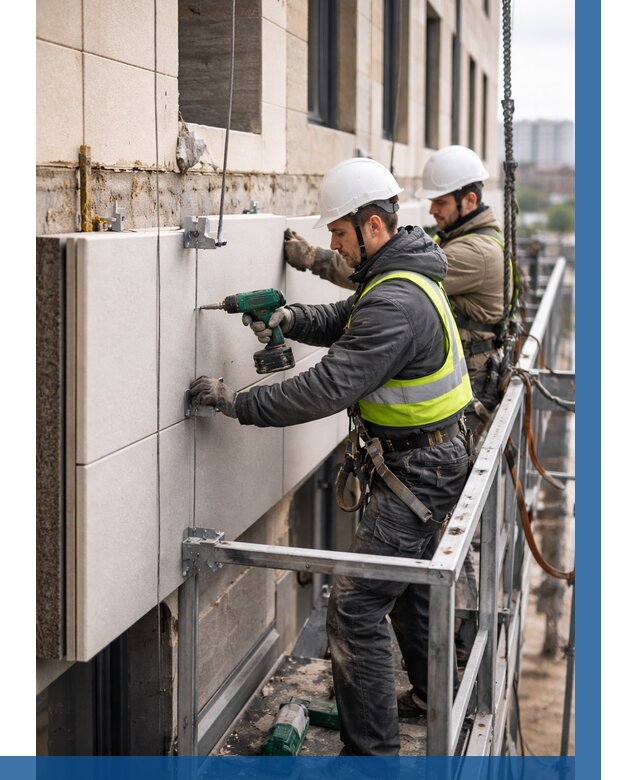 Монтаж фасадных термопанелей в Грозном от 1539 р. | ВЫСОТНИК-Грз