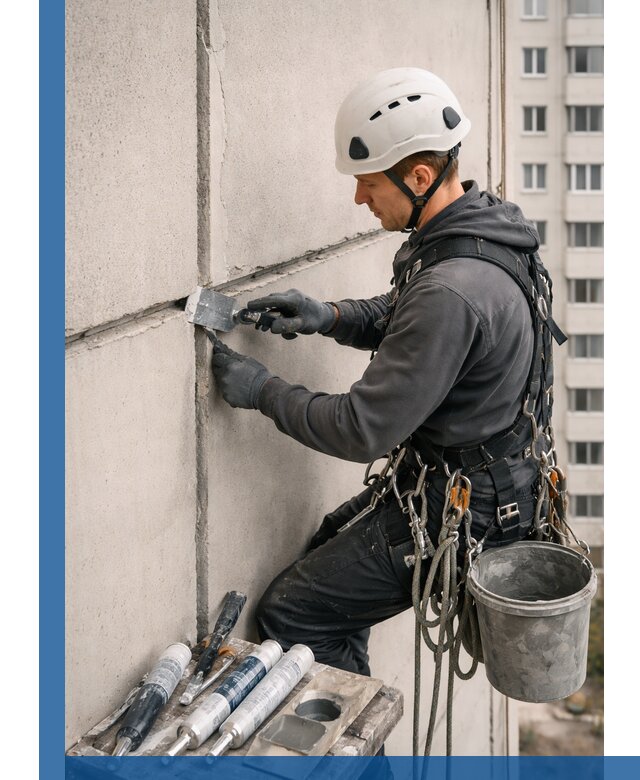 Ремонт межпанельных швов в Грозном герметизация и восстановление