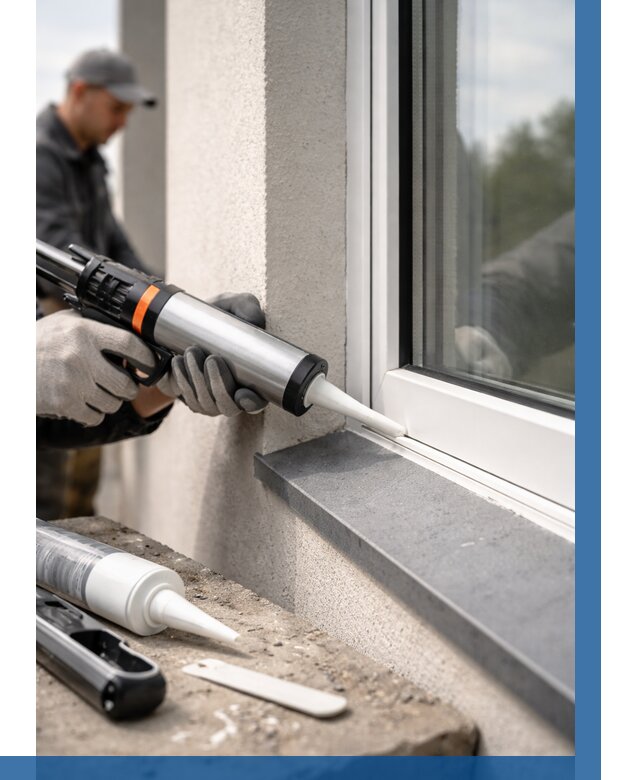 Герметизация монтажных швов окон в Грозном от 667 р. | ВЫСОТНИК-Грз