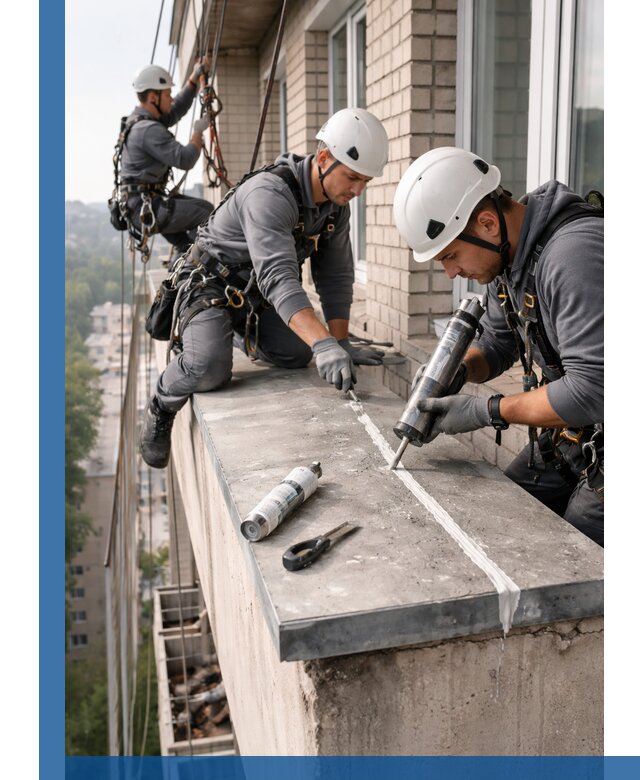 Герметизация балконного козырька в Грозном профессионально