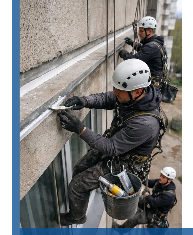 Герметизация примыкания балкона в Грозном под ключ с гарантией