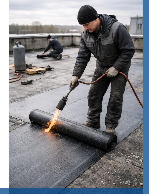 Ремонт наплавляемой кровли в Грозном от 718 р. | ВЫСОТНИК-Грз