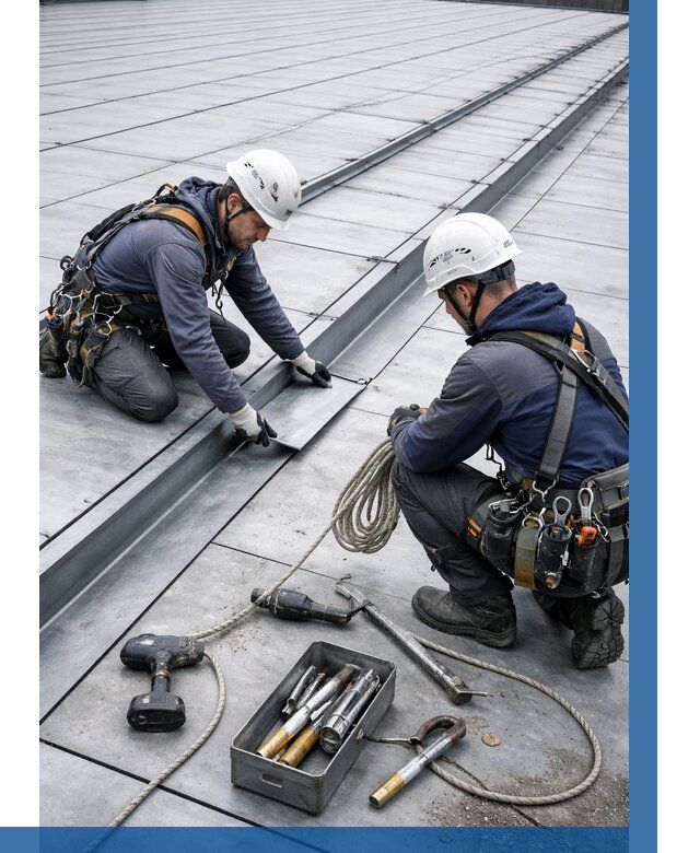 Ремонт фальцевой кровли в Грозном от 718 р. | ВЫСОТНИК-Грз