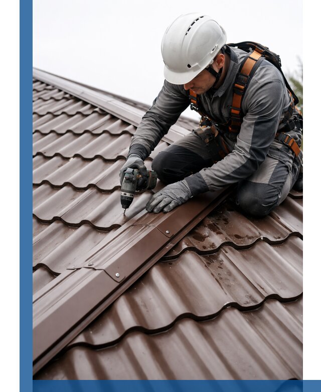 Ремонт металлочерепицы на крыше в Грозном профессионально