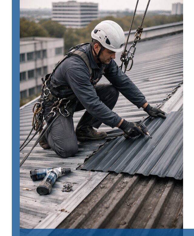 Ремонт профнастила на кровле в Грозном, работы под ключ