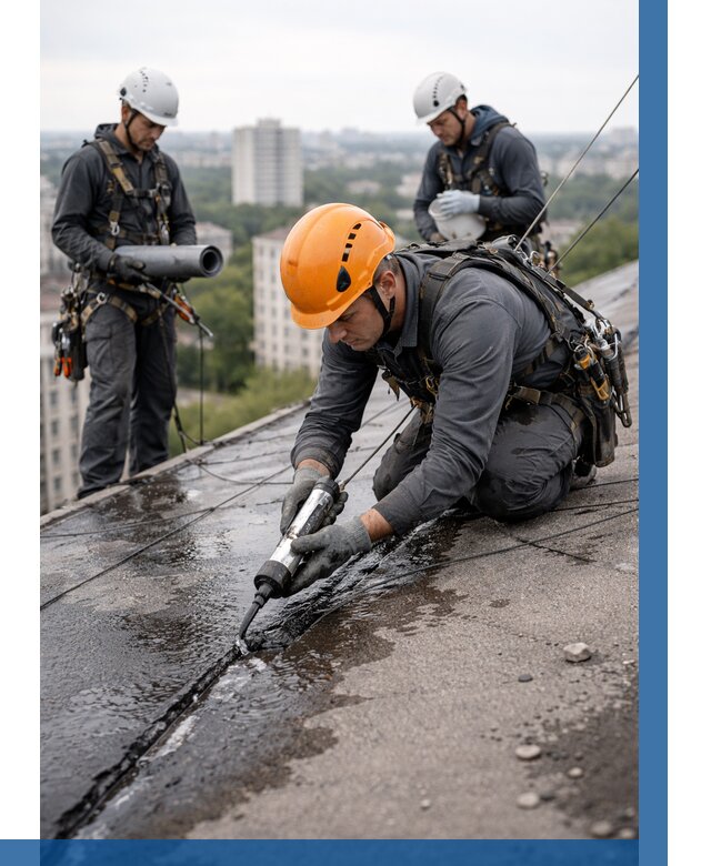 Устранение протечек кровли в Грозном от 12313 р. | ВЫСОТНИК-Грз
