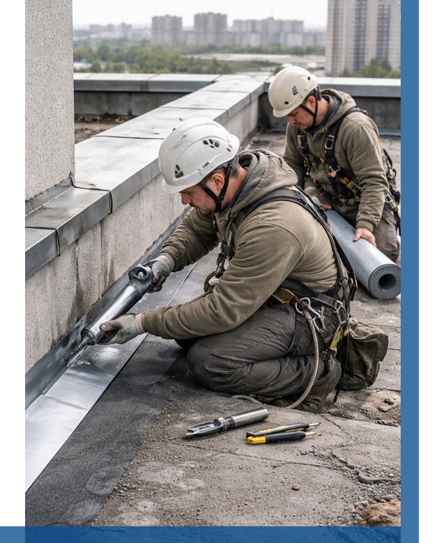 Ремонт кровельных примыканий в Грозном от 1231 р. | ВЫСОТНИК-Грз