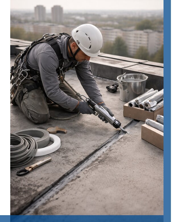 Герметизация швов кровли в Грозном от 462 р./м2 | ВЫСОТНИК-Грз