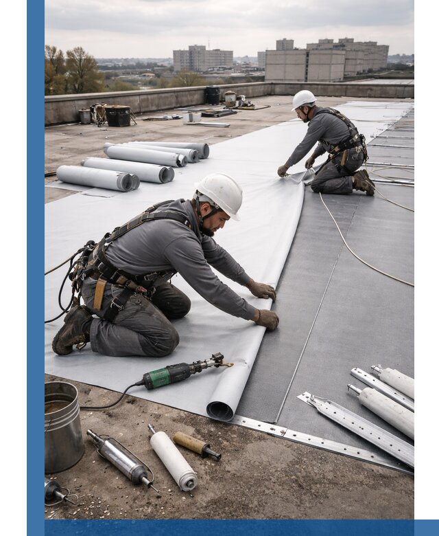 Монтаж мембранной кровли в Грозном для промышленных зданий