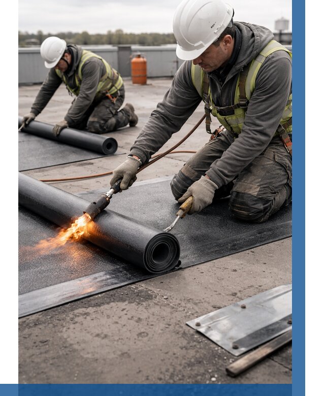 Монтаж наплавляемой кровли в Грозном от 872 р. — ВЫСОТНИК-Грз