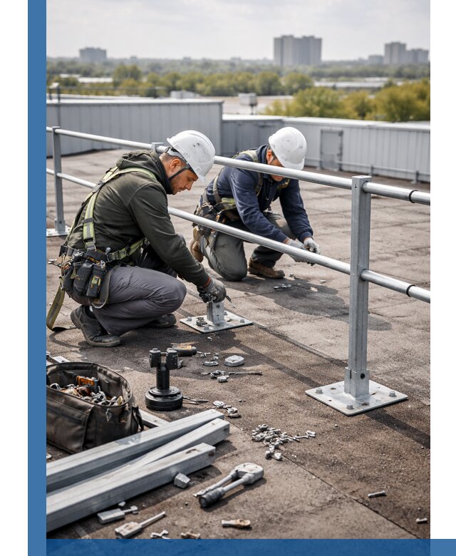 Монтаж кровельного ограждения в Грозном под ключ с гарантией