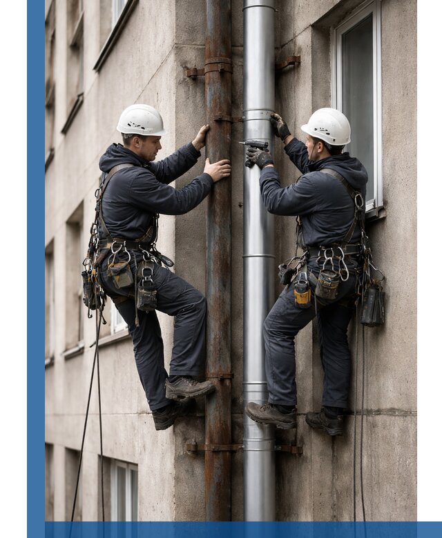 Замена водосточных труб в Грозном: монтаж и демонтаж под ключ