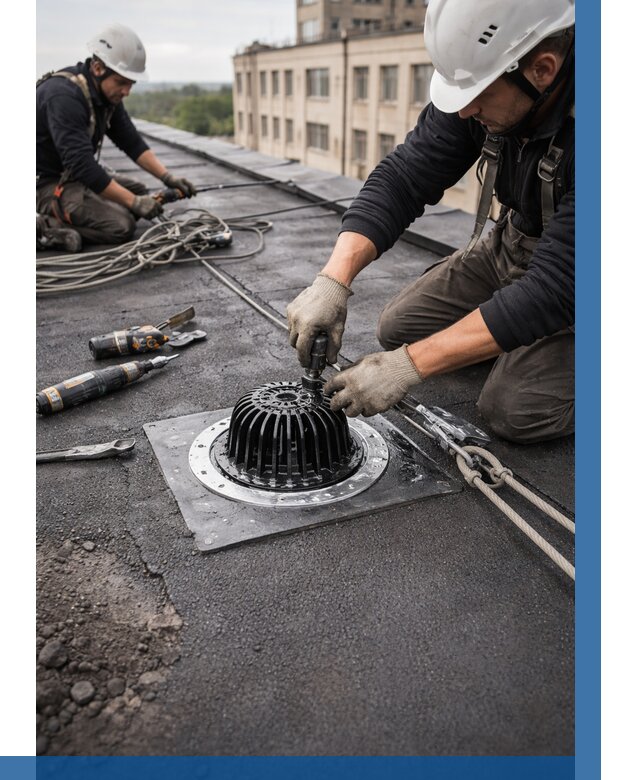 Установка водосточных воронок в Грозном цена от 3591 р. | ВЫСОТНИК-Грз