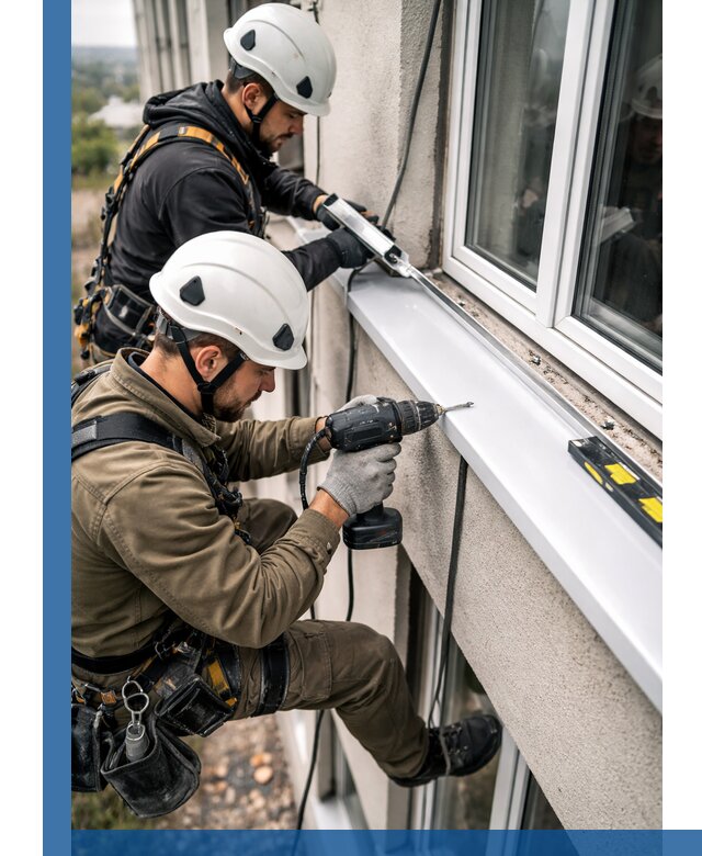 Профессиональный монтаж оконных отливов и отведения воды в Грозном