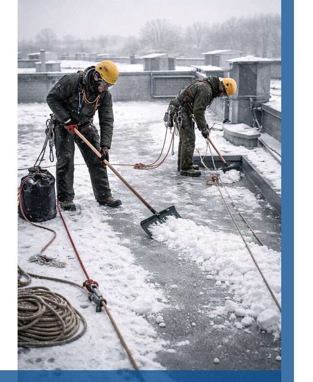 Очистка крыши от снега в Грозном от 7696 р. | ВЫСОТНИК-Грз