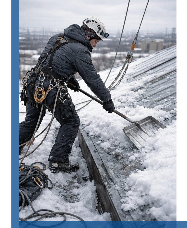 Профессиональная очистка кровли от снега и наледи в Грозном