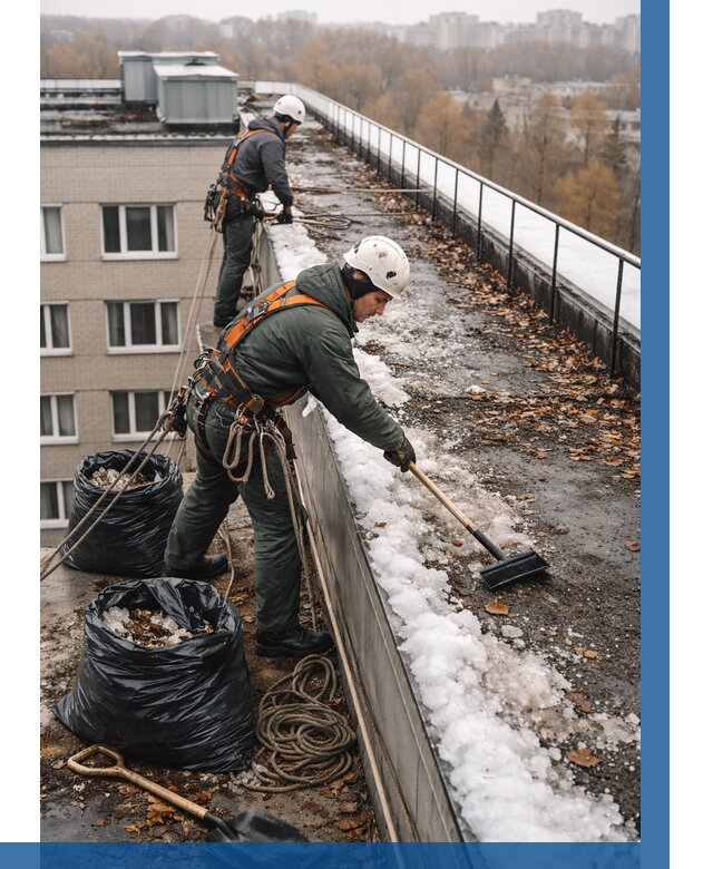 Очистка кровли по периметру в Грозном от 564 р. | ВЫСОТНИК-Грз