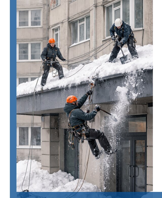 Безопасная очистка навесов от снега в Грозном круглогодично