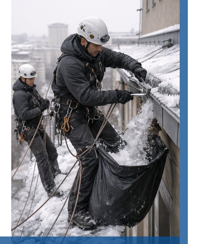 Аварийная очистка крыши в Грозном под ключ от 308 р. | ВЫСОТНИК-Грз