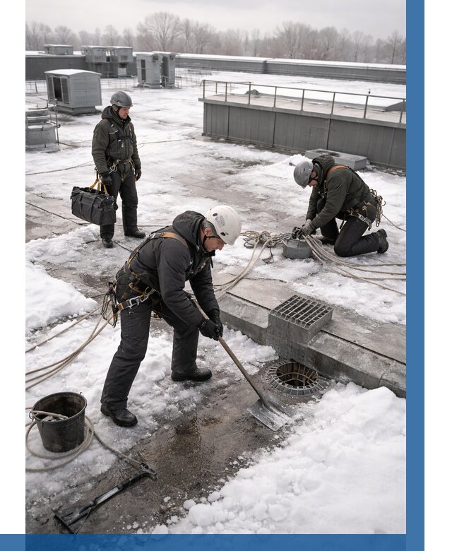 Абонентское обслуживание кровли зимой в Грозном от 8209 р. | ВЫСОТНИК-Грз