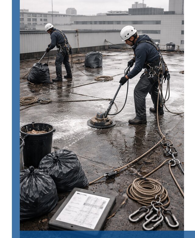 Плановая очистка кровли по графику в Грозном для безопасности