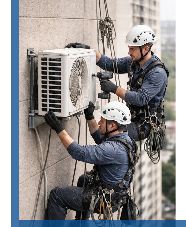 Монтаж внешнего блока кондиционера в Грозном установка и крепление