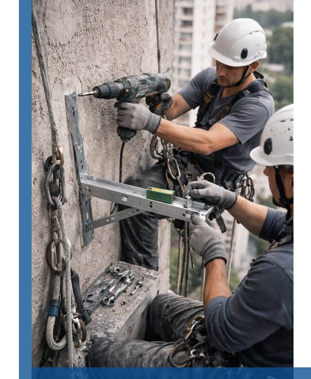 Установка кронштейнов кондиционера и крепежа в Грозном