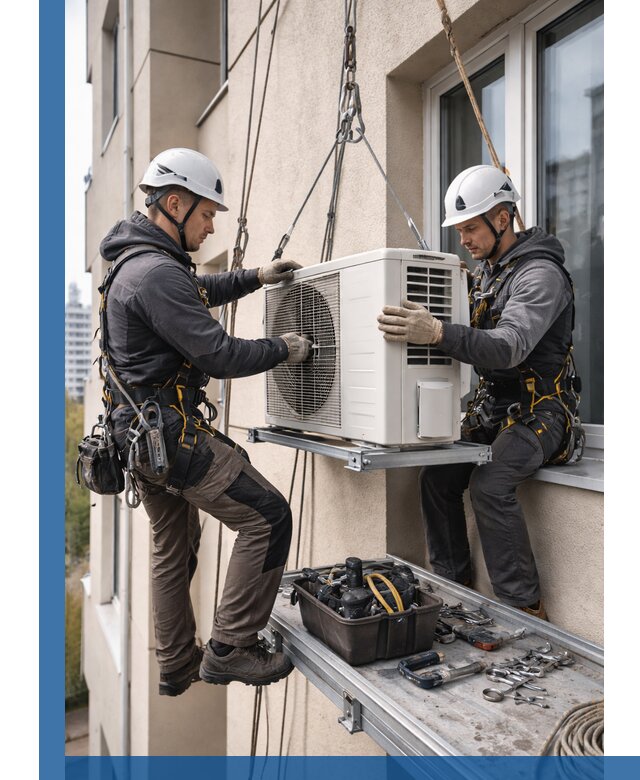 Перенос внешнего блока кондиционера в Грозном с монтажом и крепежом