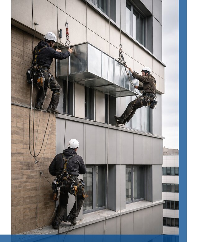 Монтаж воздуховодов на фасаде в Грозном от 1539 р. | ВЫСОТНИК-Грз