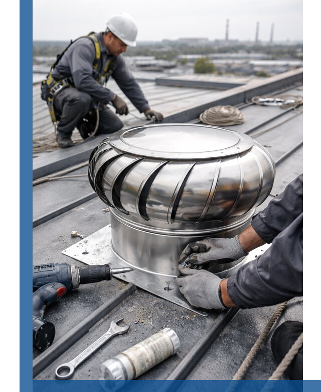 Установка дефлекторов на кровле в Грозном профессионально